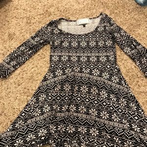 Black and white snowflake dress